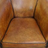 Fauteuil club en cuir de mouton