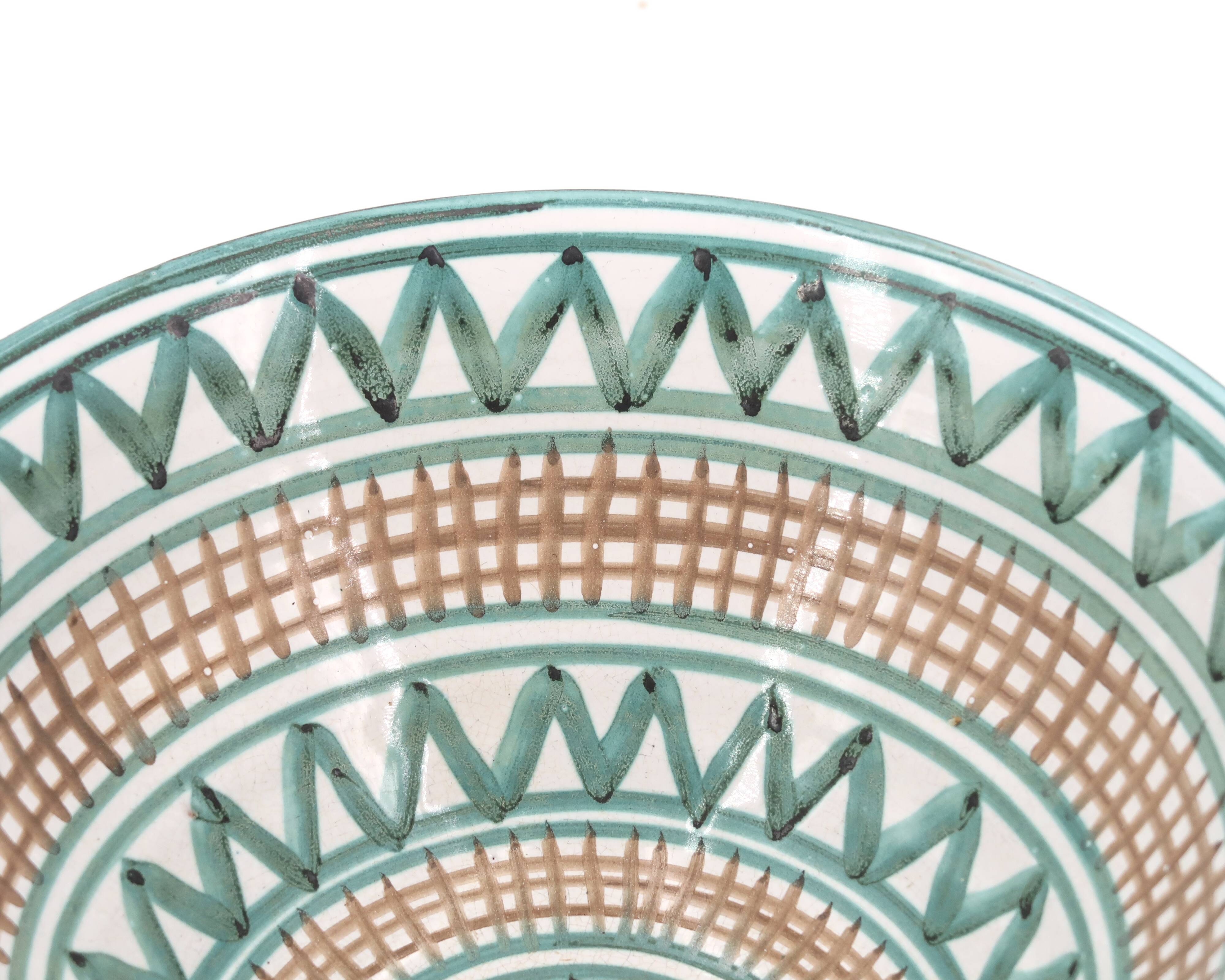 Large ceramic salad bowl Robert Picault Vallauris 60s