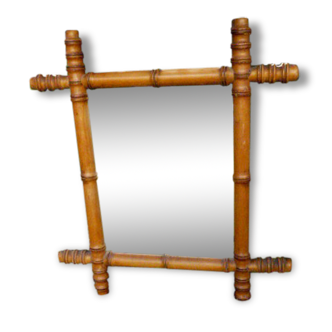 Wood imitation bamboo vintage mirror