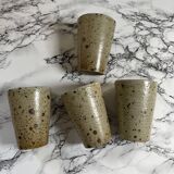 Beige pyrite stoneware mugs