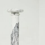 White Carrara Marble Column Italy 1970s