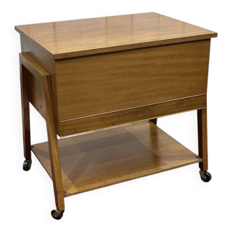 English mahogany sewing cabinet from the 1970s