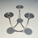 Silver-plated metal candle holder