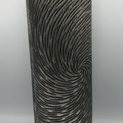 Vase tubulaire en céramique à effet de couleur argenté 39 cm
