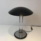 Swivel design desk lamp in chrome and black lacquered metal