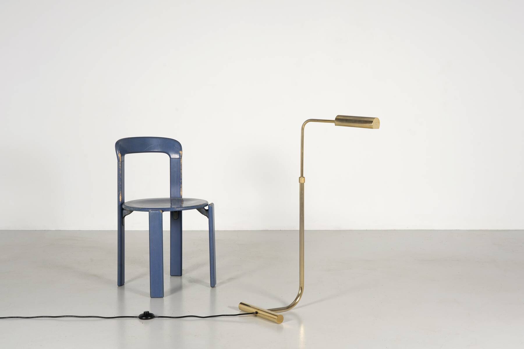 1980s gold modernist reading lamp