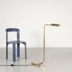 1980s gold modernist reading lamp