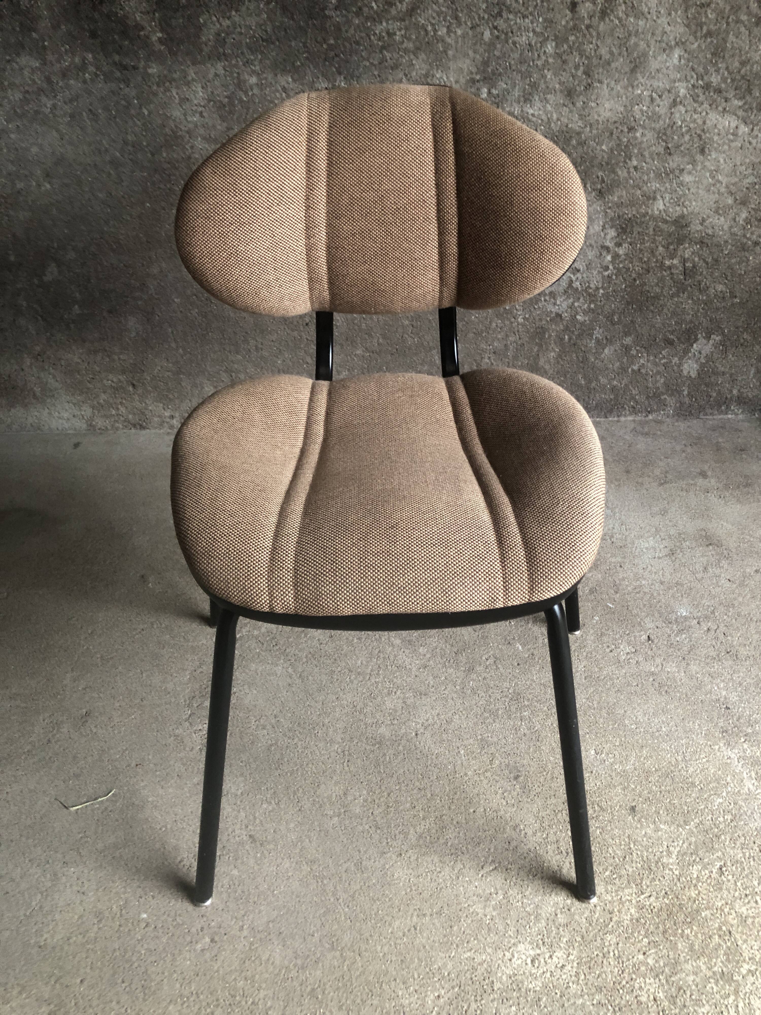 Beige brown fabric office chair, 1980s
