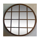 Miroir rond monté dans du fer doux