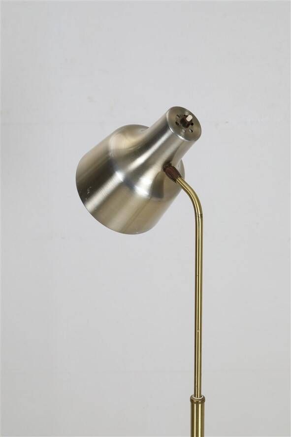 Dansa lamp / C. V. Østergaard floor lamp / reading lamp with "rocket" base / 1960s / 1970s / brass / Danish modern design
