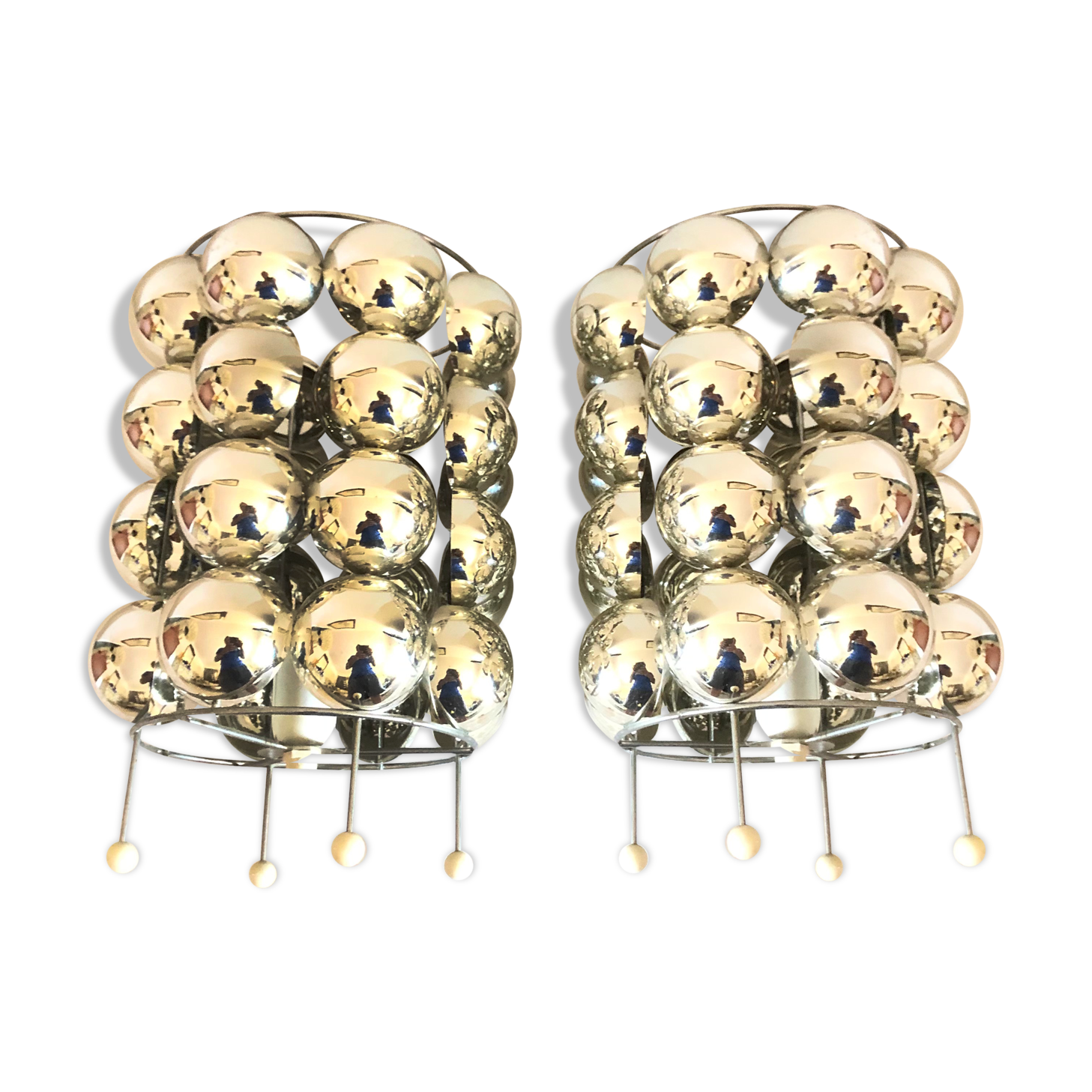 Pair of multi spheres lamps Space Age vintage