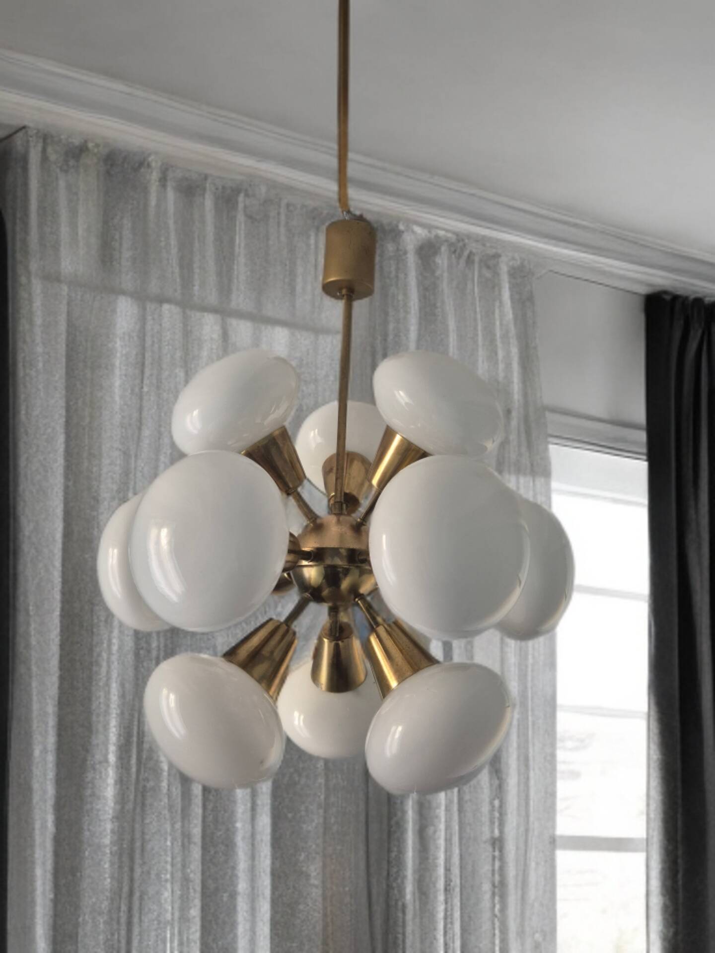 Sputnik Chandelier by Kamenecky Senov, Vintage Czechoslovak 1970s