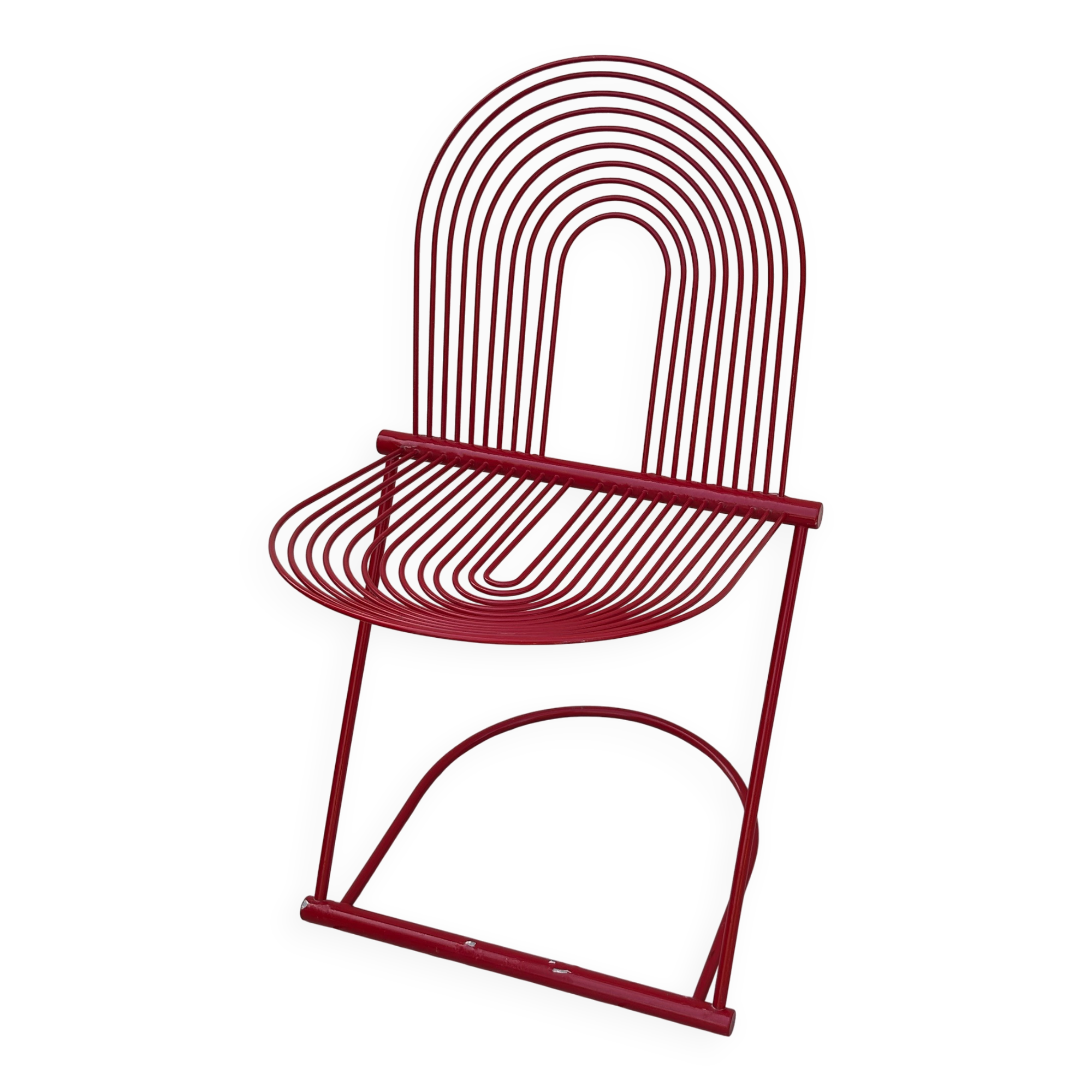 Swing Chair Jutta and Herbert Ohl Rosenthal Lübke 1982 Lacquered Red Steel