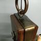 Medieval 2-light chandelier ~ hammered and patinated wrought iron ~ oak ~ 60s ~ France