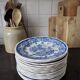 Set of 15 diner plates with English motifs Lunéville
