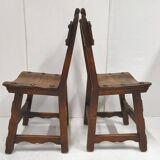 Set of 4 vintage brutalist chairs 1970