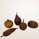 Ensemble de cinq fruits décoratifs en teck