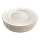 White and gold porcelain dinner plates