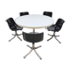 Midcentury dining office set Tecno 'Modus' chairs
