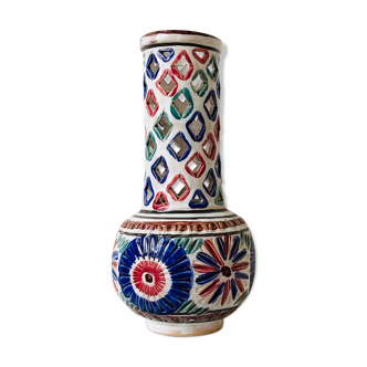 Enamelled terracotta vase