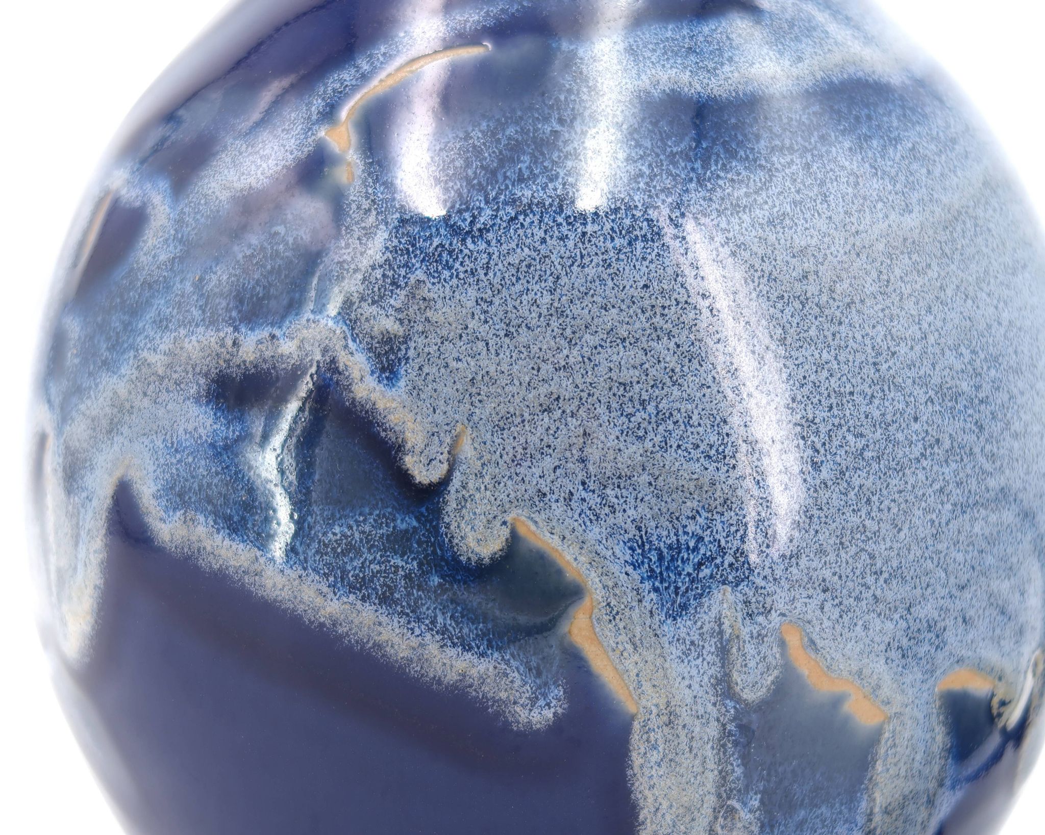 Lampe de potier en céramique fat lava bleu, années 70
