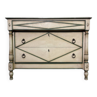 Lacquered wood consulate-style commode