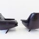 ESA model 802 pair of black leather lounge chairs by Werner Langenfeld