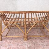 Banquette rotin années 60 vintage