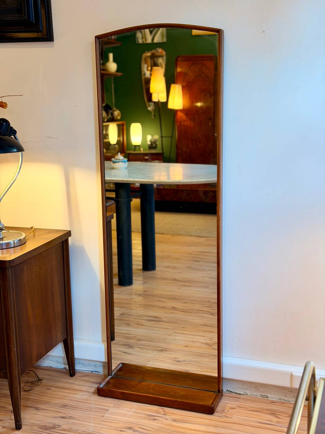 Scandinavian teak full-length mirror from the 1960s.
