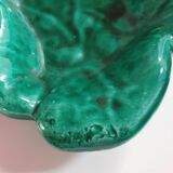 empty cup pocket leaf slip green ceramic vallauris made in france