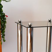 Bolster in chrome and smoked glass, double floors, Design, 1970
