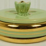 Porcelain box "water lily" pistachio & gold