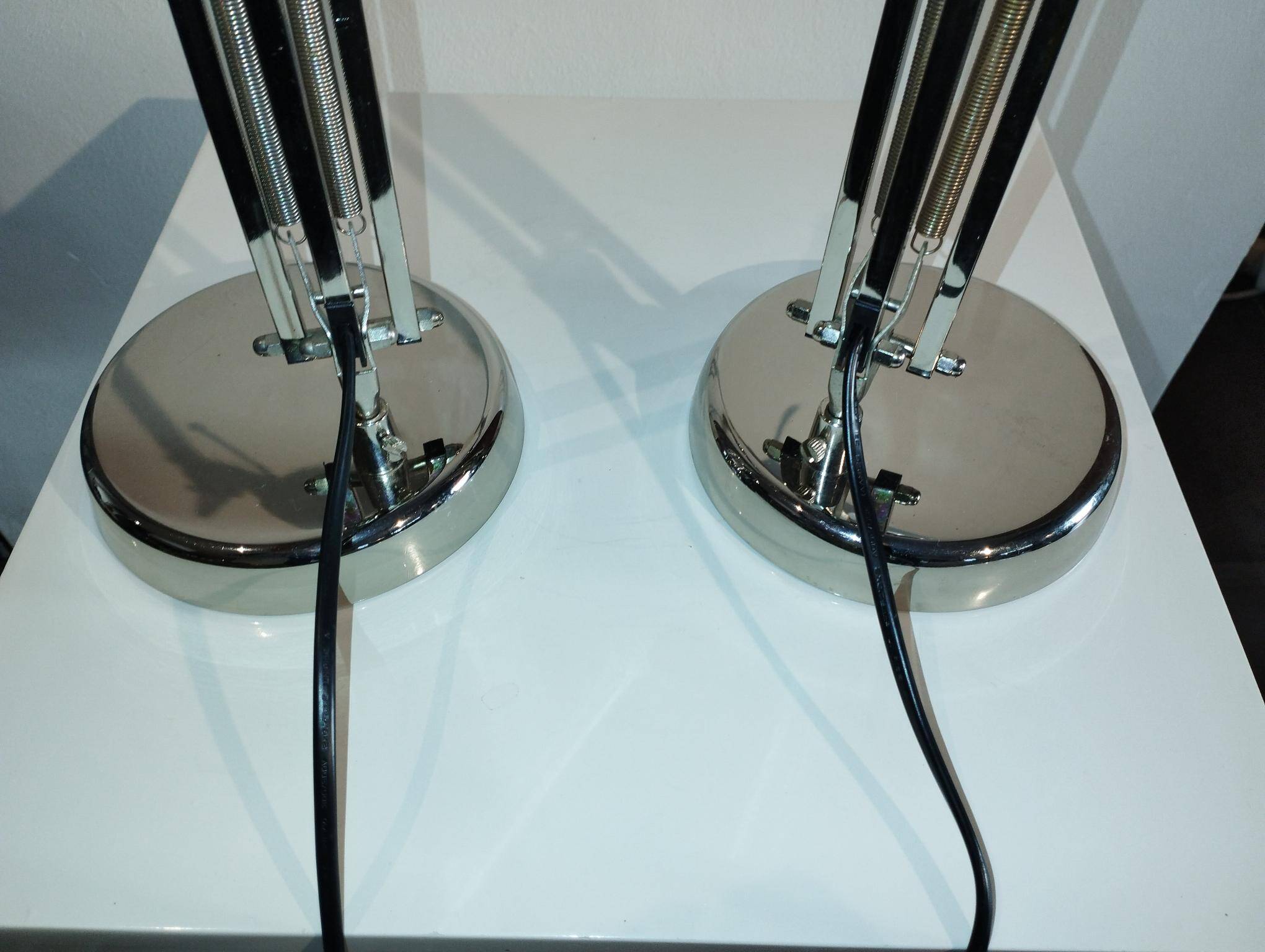 Pair of articulated lamps vintage 1980s industrial design