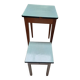 Formica table with tapered wooden legs + stool