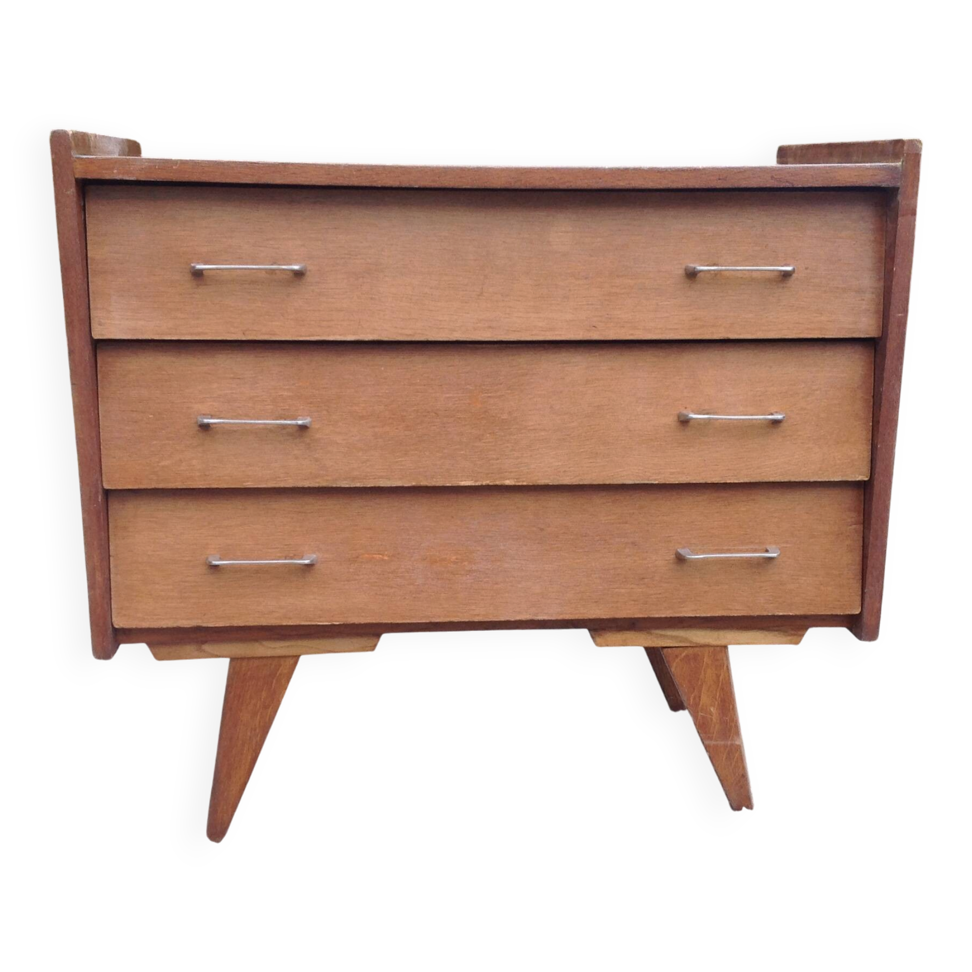 Vintage 1960s commode with compass legs.