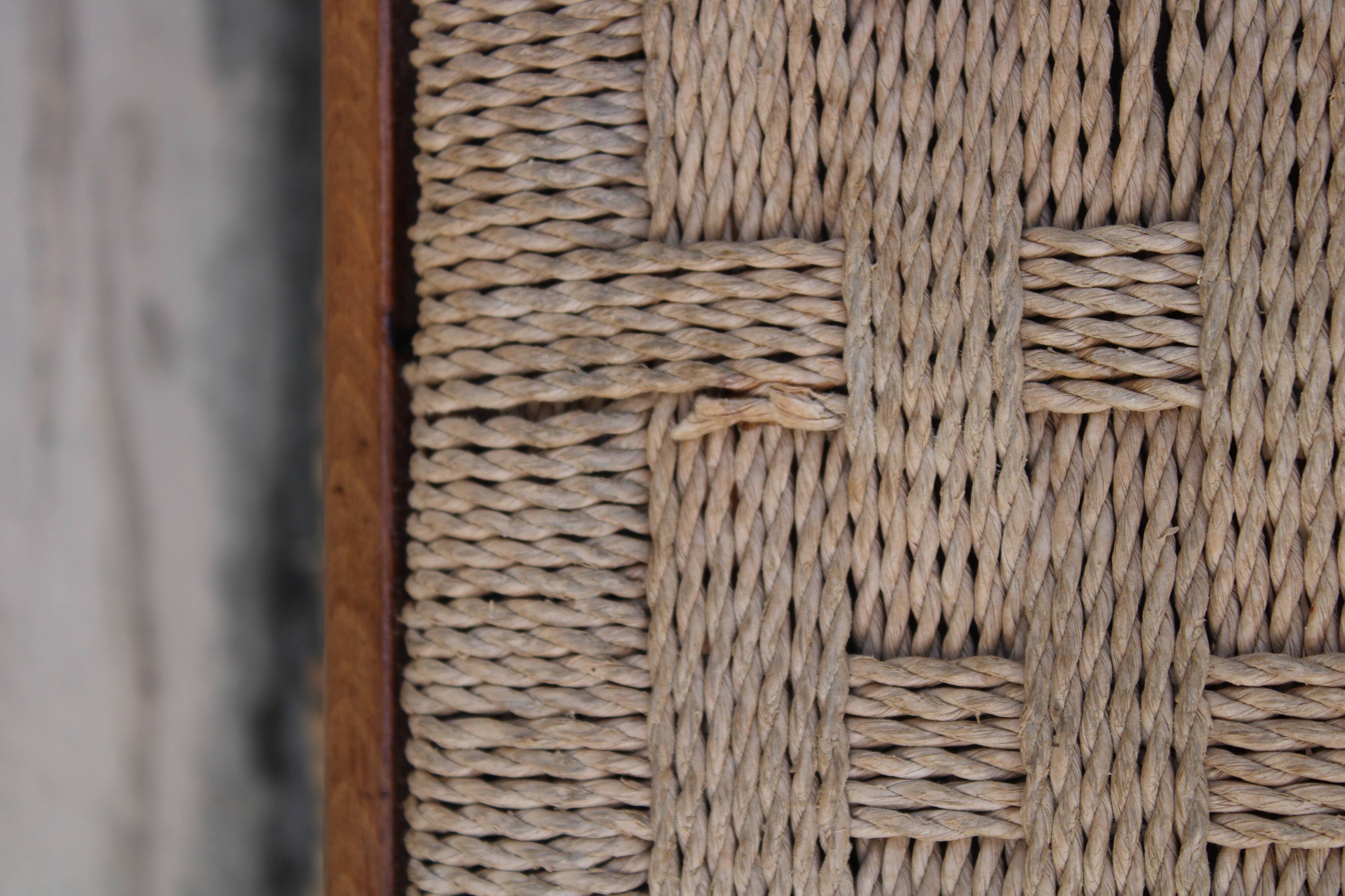 Pair of wooden and rope chairs