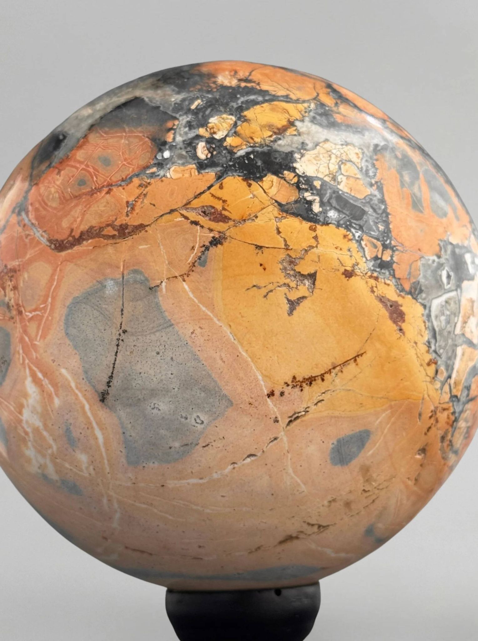 Stunning red Maligano jasper spheres on bases — Decorative mineral duo