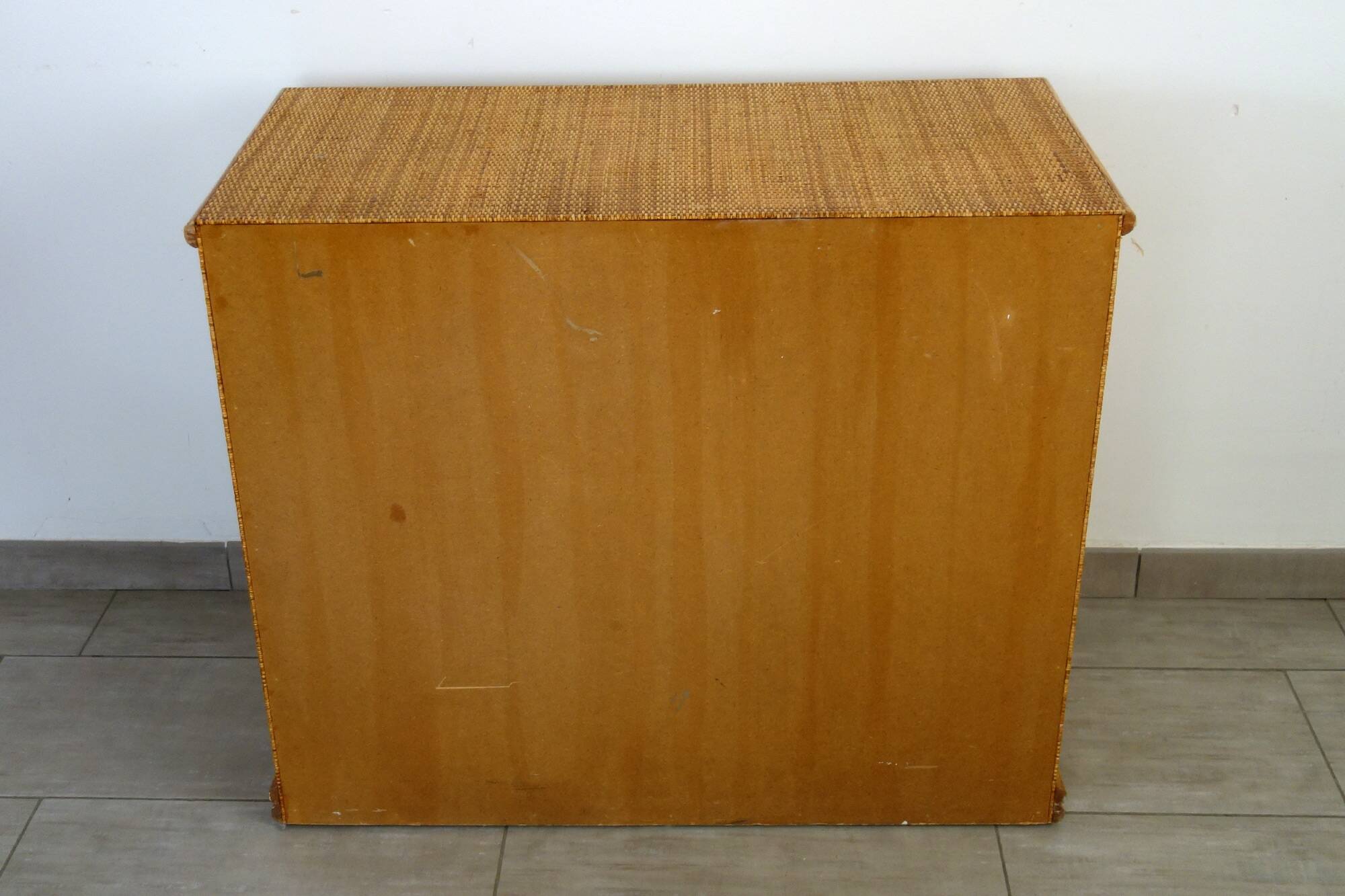 Vintage rattan chest of drawers