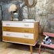 Commode en chêne & rose poudré