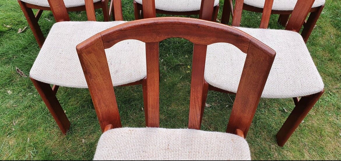 Set of 6 chairs in solid teak Roche Bobois 1960/1970