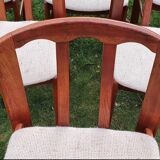 Set of 6 chairs in solid teak Roche Bobois 1960/1970