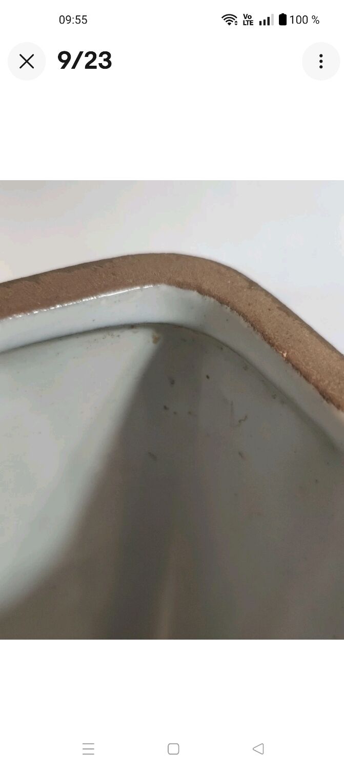 Jean payen large rectangular ceramic vase monogrammed 20th century