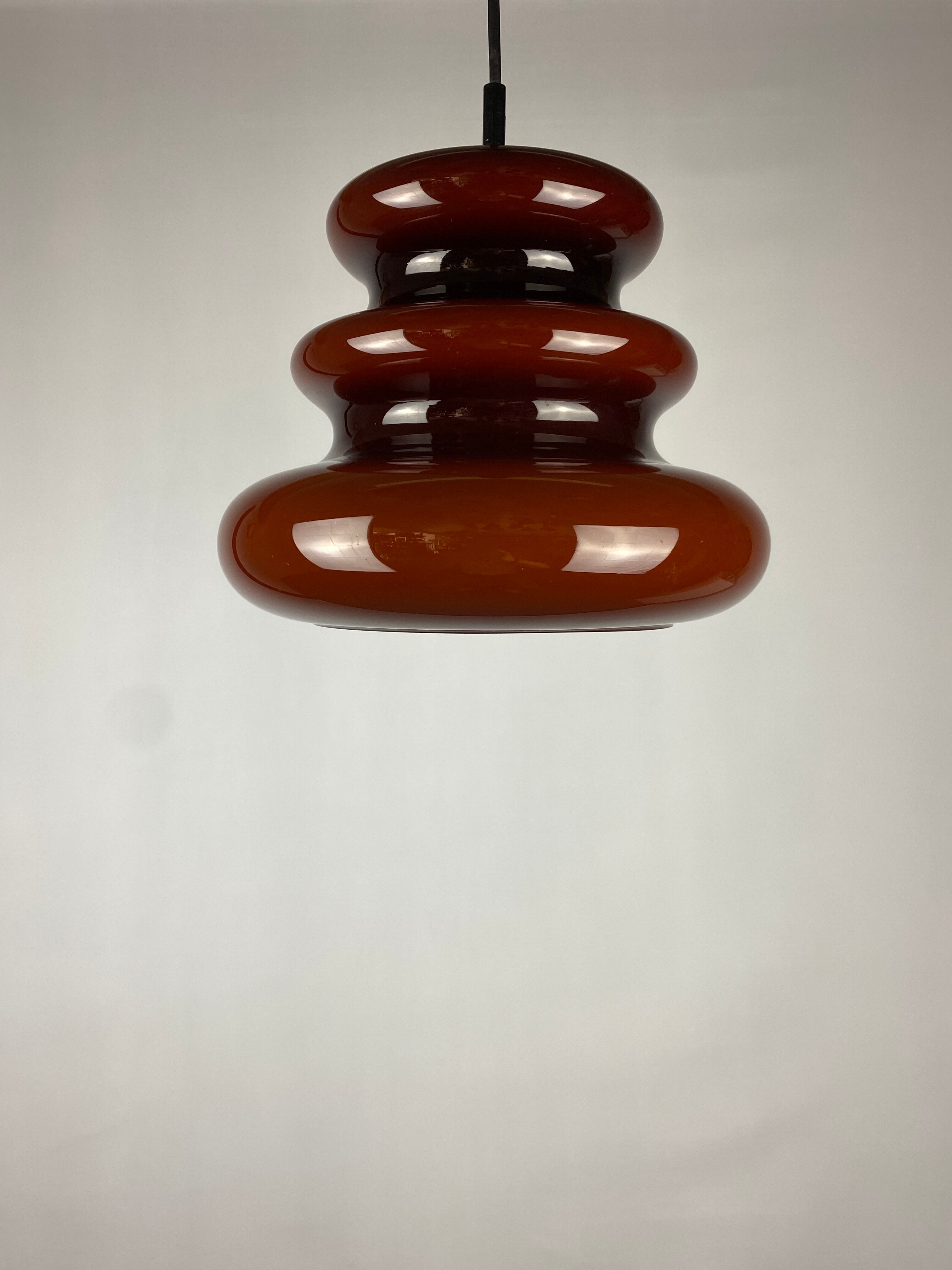 Brown glass pendant light 'AH 1' by Peill et Putzler