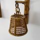 Pair of rattan and cane lantern wall lights. 1950s-1960s