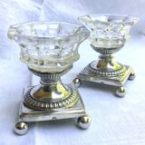 Paire de salières en argent massif. Poinçon vieillard.début XIXe
