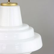 Mid-century Brass and Opaline Pendant Lamp, Italy