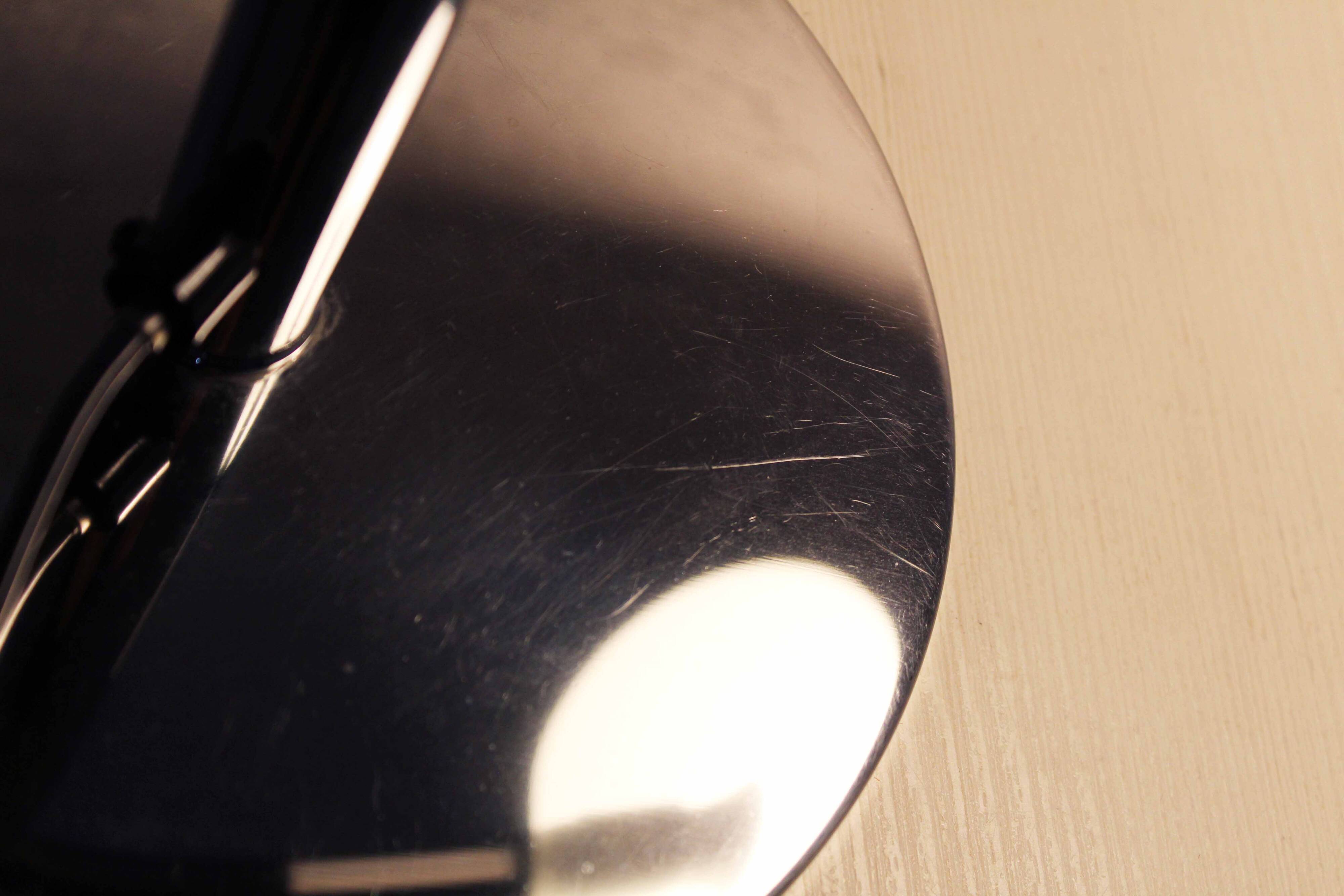 Black and chrome metal desk lamp