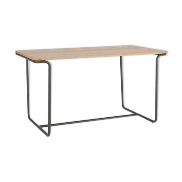Table repas écolier de bois et métal 140cm