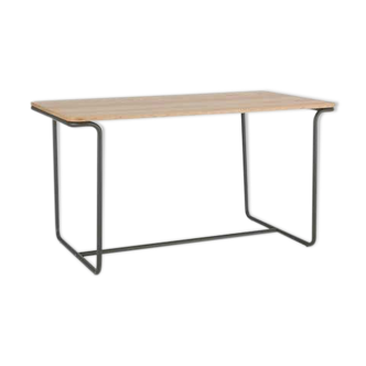 Table repas écolier de bois et métal 140cm