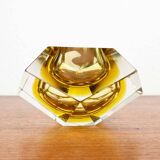 Vintage Italian Sommerso yellow glass bowl, Murano, 1970s.